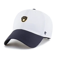 Men's '47 White/Navy Milwaukee Brewers Vista Mini Clean Up brrr° Adjustable Hat
