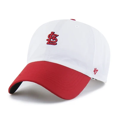 Men's '47 White/Red St. Louis Cardinals Vista Mini Clean Up brrr° Adjustable Hat