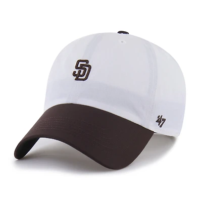 Men's '47 White/Brown San Diego Padres Vista Mini Clean Up brrr° Adjustable Hat