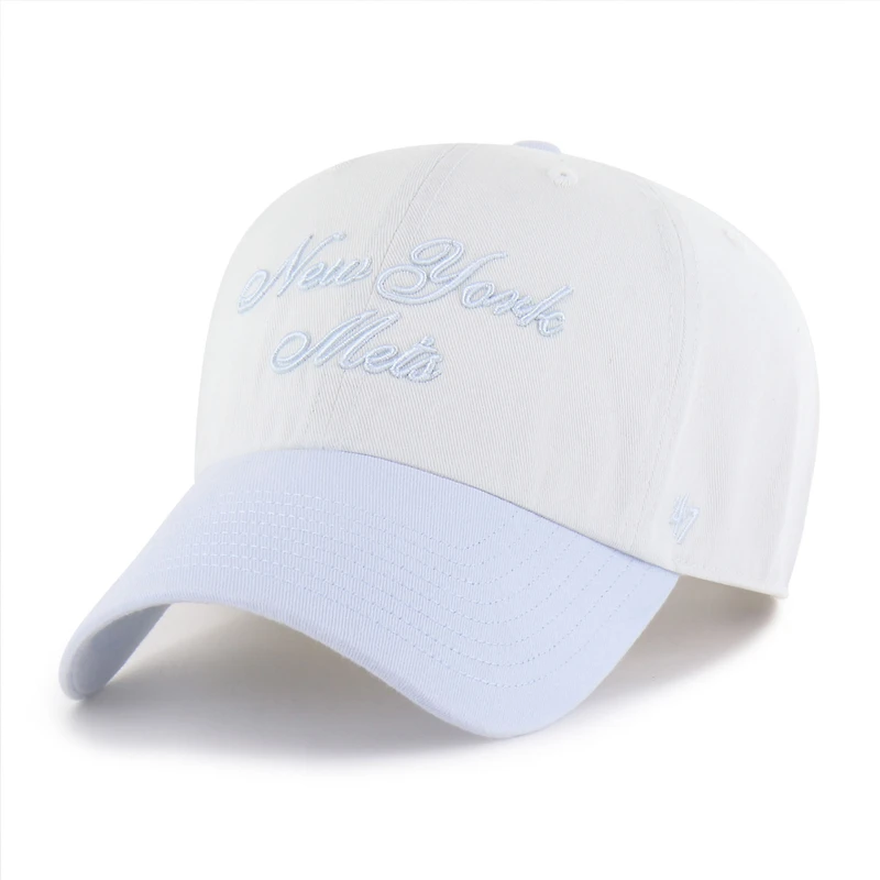 Women's '47 White/Light Blue New York Mets Gelato Two-Tone Clean Up Adjustable Hat