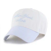 Women's '47 White/Light Blue New York Mets Gelato Two-Tone Clean Up Adjustable Hat