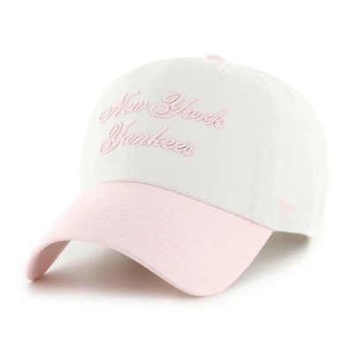 Women's '47 White/Pink New York Yankees Gelato Two-Tone Clean Up Adjustable Hat