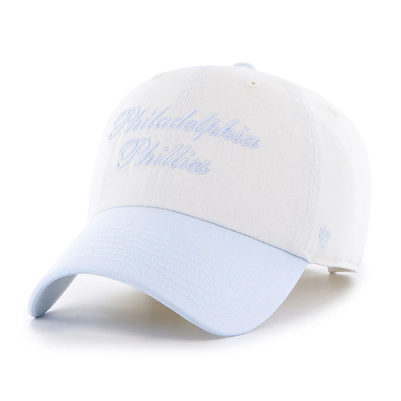 Women's '47 White/Light Blue Philadelphia Phillies Gelato Two-Tone Clean Up Adjustable Hat