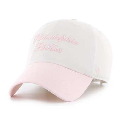 Women's '47 White/Pink Philadelphia Phillies Gelato Two-Tone Clean Up Adjustable Hat