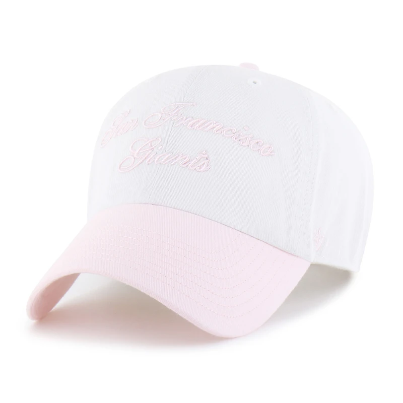 Women's '47 White/Pink San Francisco Giants Gelato Two-Tone Clean Up Adjustable Hat