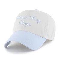 Women's '47 White/Light Blue Tampa Bay Rays Gelato Two-Tone Clean Up Adjustable Hat
