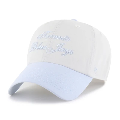 Women's '47 White/Light Blue Toronto Blue Jays Gelato Two-Tone Clean Up Adjustable Hat