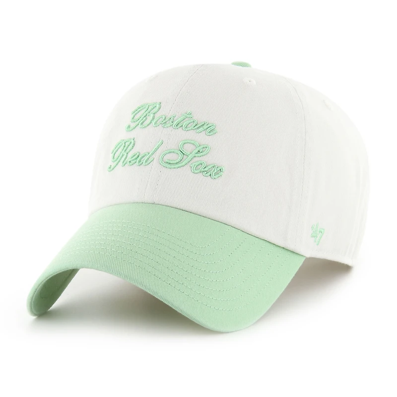 Women's '47 White/Green Boston Red Sox Gelato Two-Tone Clean Up Adjustable Hat