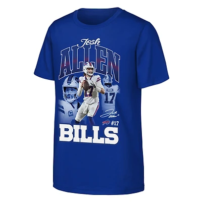 Youth Outerstuff Josh Allen Royal Buffalo Bills Triple Pic T-Shirt