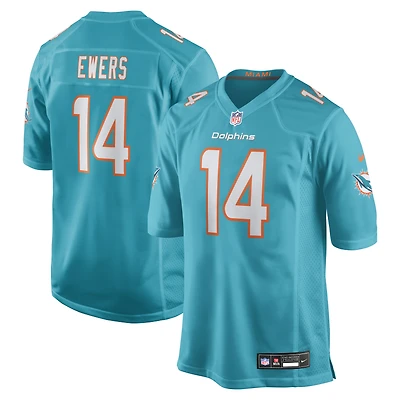 Men's Nike Quinn Ewers Aqua Miami Dolphins Team Game Jersey