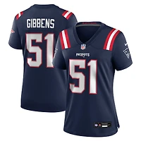 Women's Nike Jack Gibbens  Navy New England Patriots Team Game Jersey