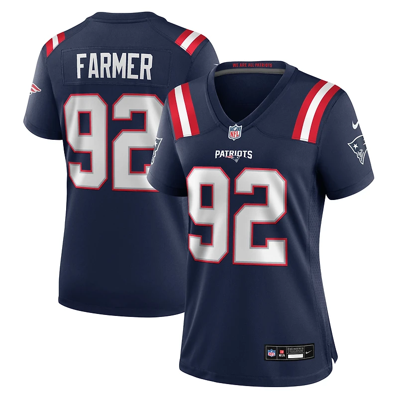 Women's Nike Joshua Farmer Navy New England Patriots Team Game Jersey