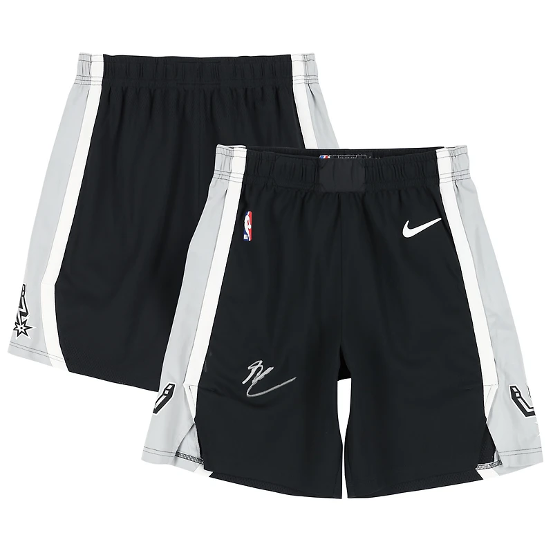 Stephon Castle San Antonio Spurs Autographed Game-Used Shorts from the 2024-25 NBA Season
