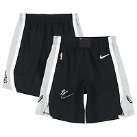 Stephon Castle San Antonio Spurs Autographed Game-Used Shorts from the 2024-25 NBA Season