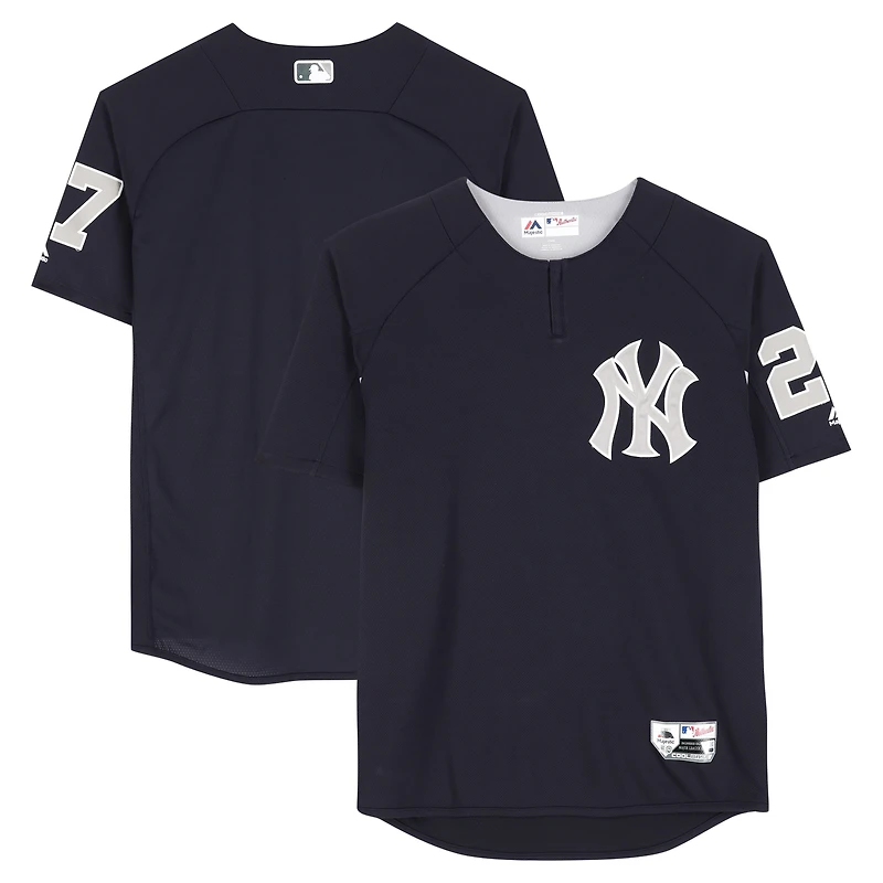 Giancarlo Stanton New York Yankees Player-Issued #27 Navy Jersey from the 2018 MLB Season