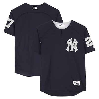 Giancarlo Stanton New York Yankees Player-Issued #27 Navy Jersey from the 2018 MLB Season