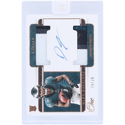 DeVonta Smith Philadelphia Eagles Autographed 2021 Panini One Dual Tri-Color Relic #35 #16/20 Rookie Card