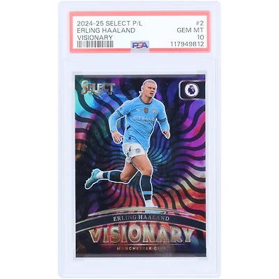 Erling Haaland Manchester City 2024-25 Panini Select Visionary Case Hit #2 PSA Authenticated 10 Card