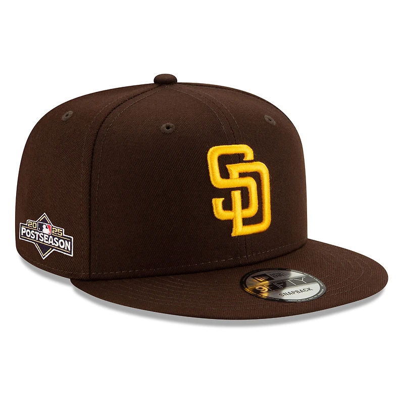 Men's New Era Brown San Diego Padres 2025 MLB Postseason Side Patch 9FIFTY Snapback Hat