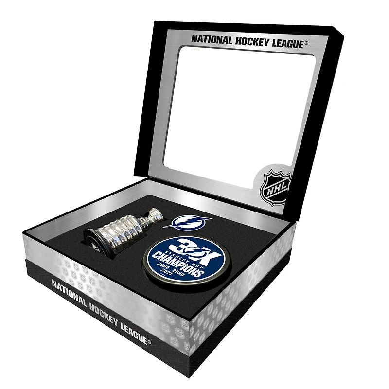 Tampa Bay Lightning Stanley Cup Champions Mini Replica Stanley Cup & Puck Gift Box Set