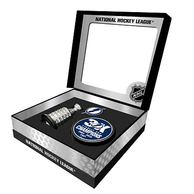 Tampa Bay Lightning Stanley Cup Champions Mini Replica Stanley Cup & Puck Gift Box Set