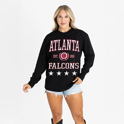 Women's Gameday Couture Black Atlanta Falcons Oversized Everyday Star Long Sleeve T-Shirt