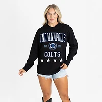 Women's Gameday Couture Black Indianapolis Colts Oversized Everyday Star Long Sleeve T-Shirt
