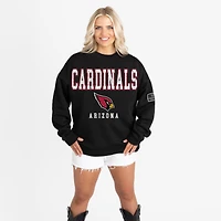 Women's Gameday Couture Black Arizona Cardinals Oversized Level Up Black Label Premium Fleece Sweatshirt