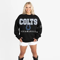 Women's Gameday Couture Black Indianapolis Colts Oversized Level Up Black Label Premium Fleece Sweatshirt