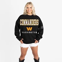 Women's Gameday Couture Black Washington Commanders Oversized Level Up Black Label Premium Fleece Sweatshirt