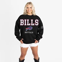 Women's Gameday Couture Black Buffalo Bills Oversized Level Up Black Label Premium Fleece Sweatshirt