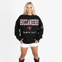Women's Gameday Couture Black Tampa Bay Buccaneers Oversized Level Up Black Label Premium Fleece Sweatshirt