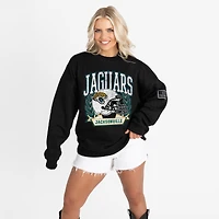 Women's Gameday Couture Black Jacksonville Jaguars Oversized Victory Lane Black Label Premium Fleece Sweatshirt