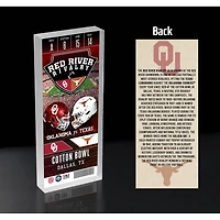 Highland Mint Oklahoma Sooners vs. Texas Longhorns Red River Rivalry 3D Ticket Block Art