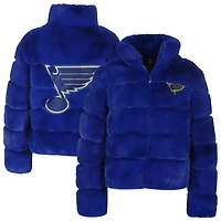Women's Cuce Blue St. Louis Blues Faux Fur Full-Zip Jacket