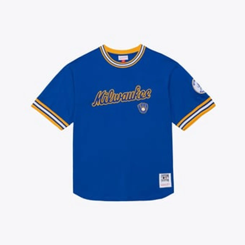 Men's Mitchell & Ness  Royal Milwaukee Brewers Wild Pitch Ringer T-Shirt