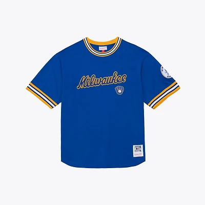 Men's Mitchell & Ness  Royal Milwaukee Brewers Wild Pitch Ringer T-Shirt