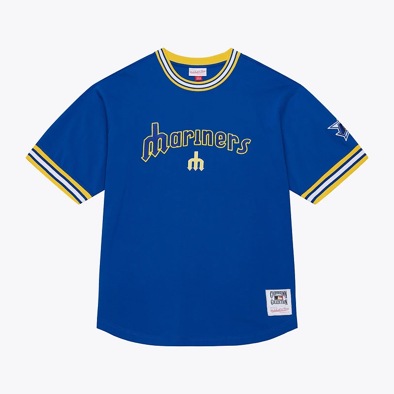 Men's Mitchell & Ness Royal Seattle Mariners Wild Pitch Ringer T-Shirt