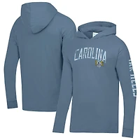 Men's ComfortWash  Blue North Carolina Tar Heels Long Sleeve Hooded T-Shirt