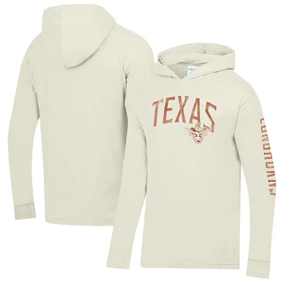 Men's ComfortWash  Cream Texas Longhorns Long Sleeve Hooded T-Shirt