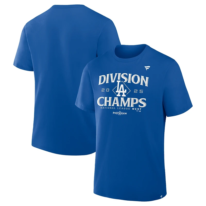Men's Fanatics Royal Los Angeles Dodgers 2025 NL West Division Champions Big & Tall Locker Room T-Shirt