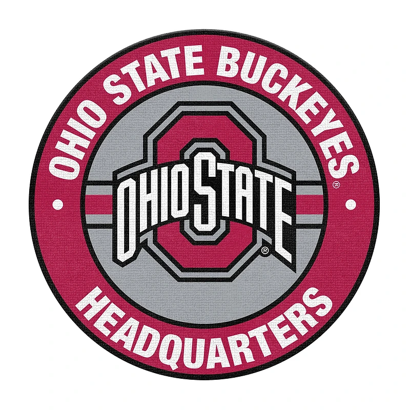 Imperial Ohio State Buckeyes Round Headquarters Rug