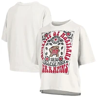 Women's Pressbox White Maryland Terrapins Harmony Oversized Slub T-Shirt