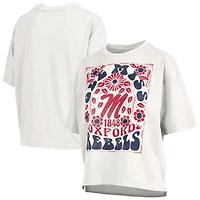 Women's Pressbox White Ole Miss Rebels Harmony Oversized Slub T-Shirt