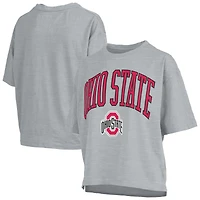 Women's Pressbox  Gray Ohio State Buckeyes Nelson T-Shirt