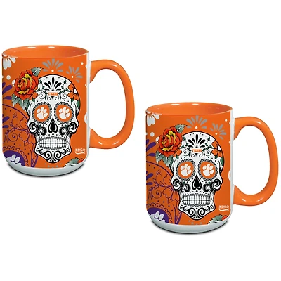 Clemson Tigers Two-Pack Dia De Los Muertos Mug Set