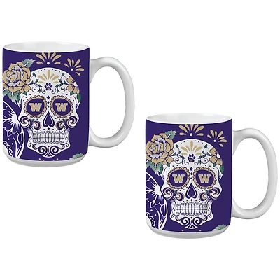 Washington Huskies Two-Pack Dia De Los Muertos Mug Set