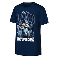 Youth Outerstuff CeeDee Lamb Navy Dallas Cowboys Triple Pic T-Shirt