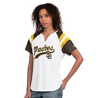 Women's Starter  White San Diego Padres Game On Notch Neck Raglan T-Shirt