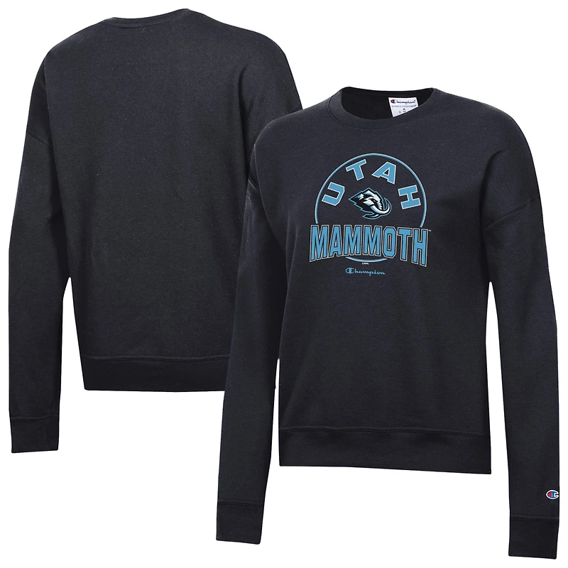Women's Champion Black Utah Mammoth Powerblend Fleece Sweatshirt